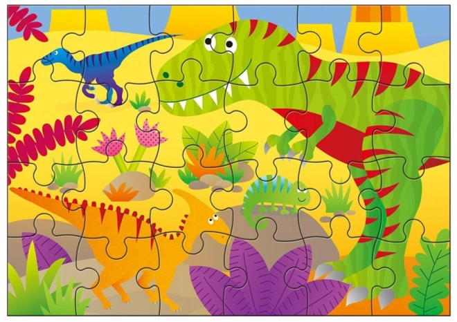 Dinoszaurusz kaland puzzle - 4 az 1-ben készlet