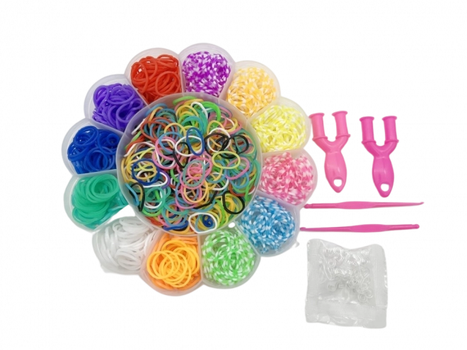 Loom Bands karkötőkészítő készlet - 900 darab