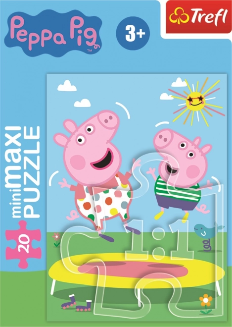 Peppa malac trambulinon - 20 darabos puzzle