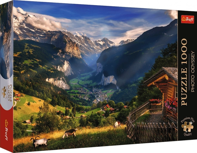 Trefl premium plus puzzle – fotóodüsszeia: Lauterbrunnen, Svájc, 1000 darab