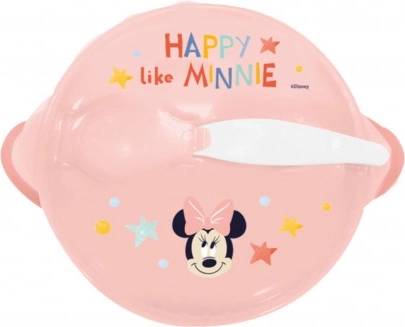 Minnie szívókás tál fedővel