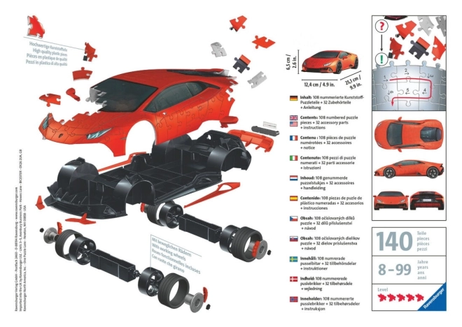 Lamborghini Huracán Evo zöld 108 darabos kirakó