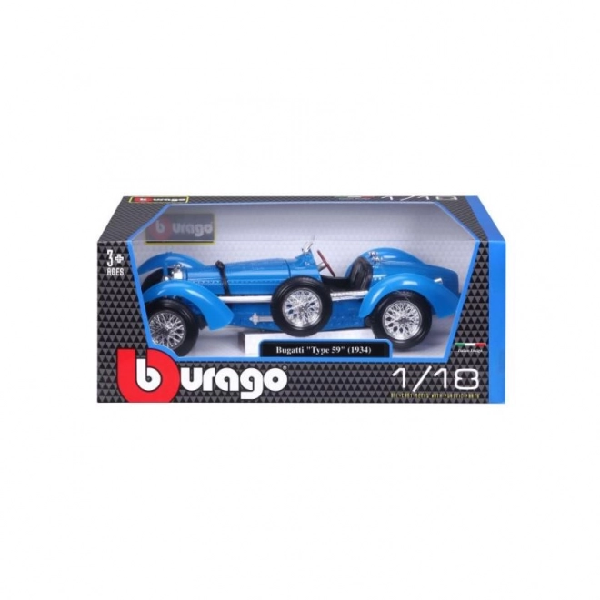 Bburago Bugatti Type 59 kék modell 1:18 méretarányban