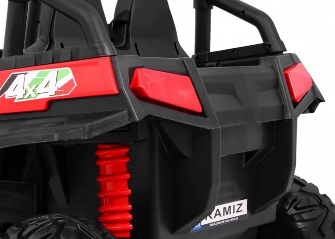 Gyerek elektromos autó 4x4 kárpitozással, MP3 és fényhatásokkal