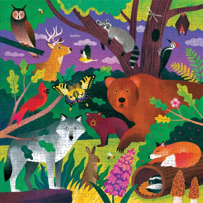Mudpuppy erdei állatok világító puzzle 500 darab