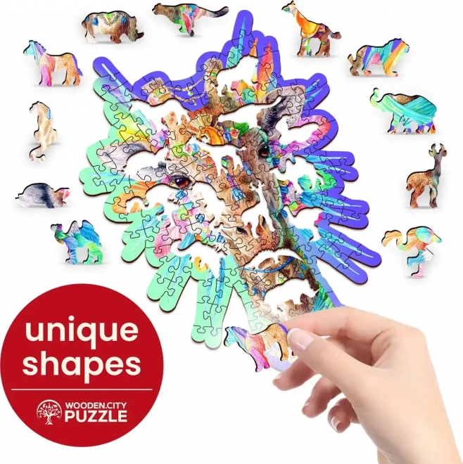 fa puzzle elegáns zsiráf