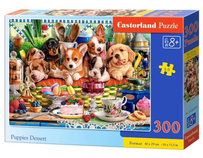 300 darabos puzzle - kiskutyák desszert