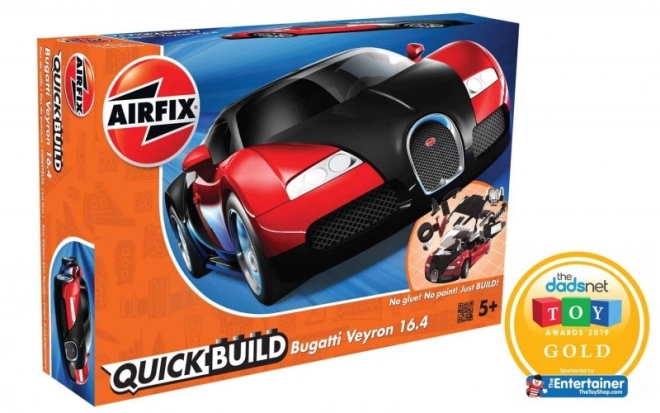 Airfix Quick Build Bugatti Veyron autómodell fekete/piros