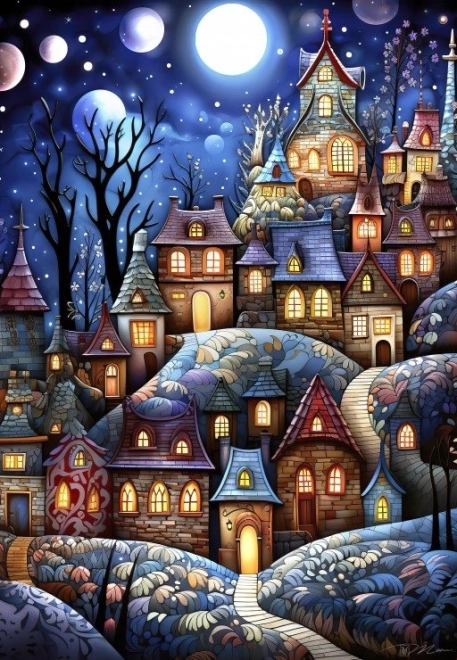 Puzzle Falucska teliholdkor 1000 darab