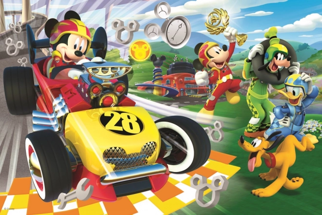 Mickey egér versenyautók puzzle 60 darabos