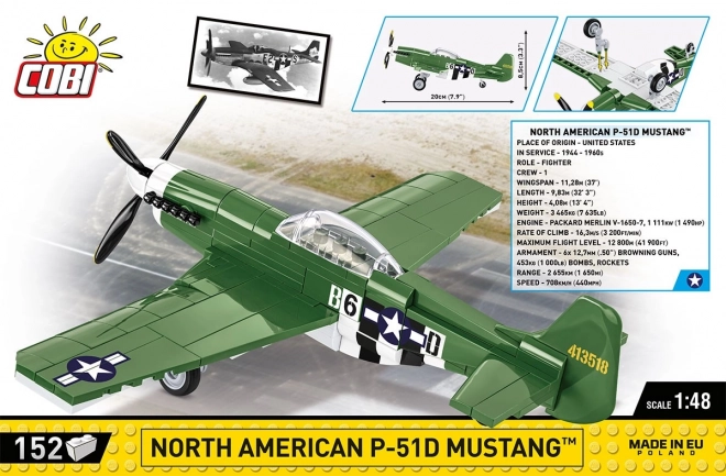 Cobi p-51d mustang repülőgép model