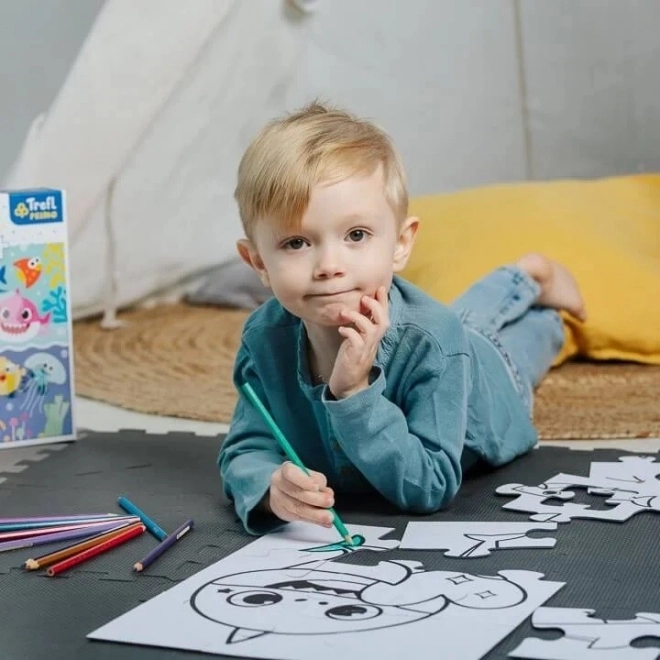 Baby Shark óriás kétoldalas puzzle kifestő