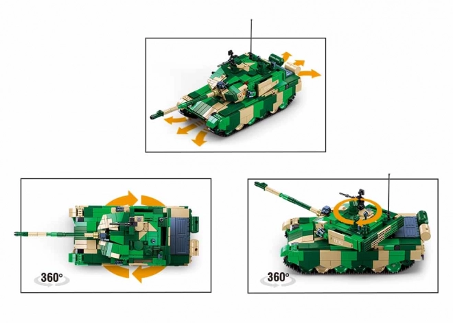 Sluban távirányítós ZTZ-99AS tank építőkészlet