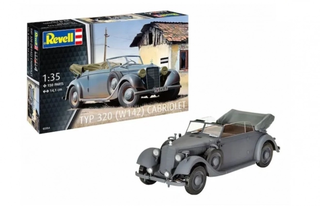 Mercedes-Benz 320 (W142) Cabriolet Műanyag Modellautó 1/35