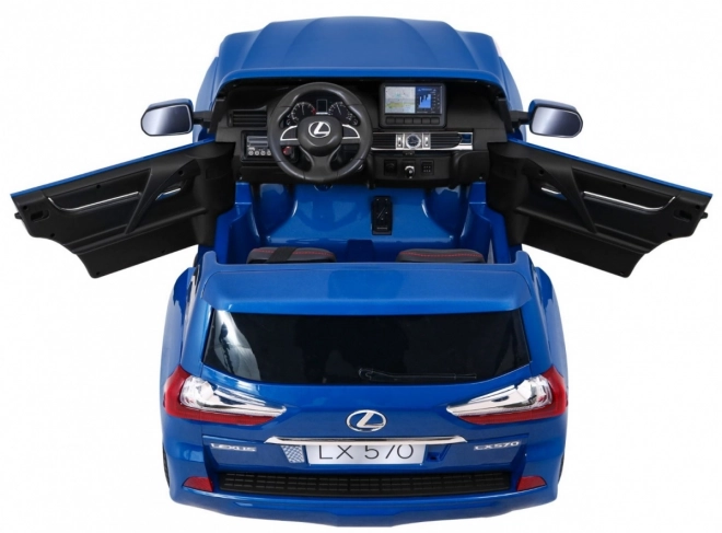 Lexus LX570 Kézzel festett autó gyerekeknek 2 fő részére - Kék + távirányító + EVA kerekek + rádió LED MP3-mal