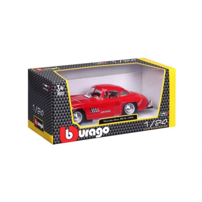 Bburago Mercedes Benz 300SL modellautó 1:24 méretarányban piros