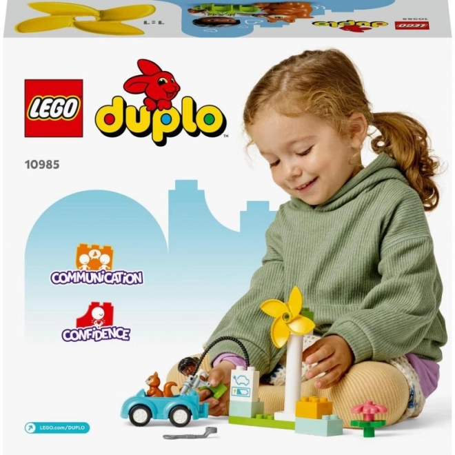 Duplo szélerőmű és elektromos autó