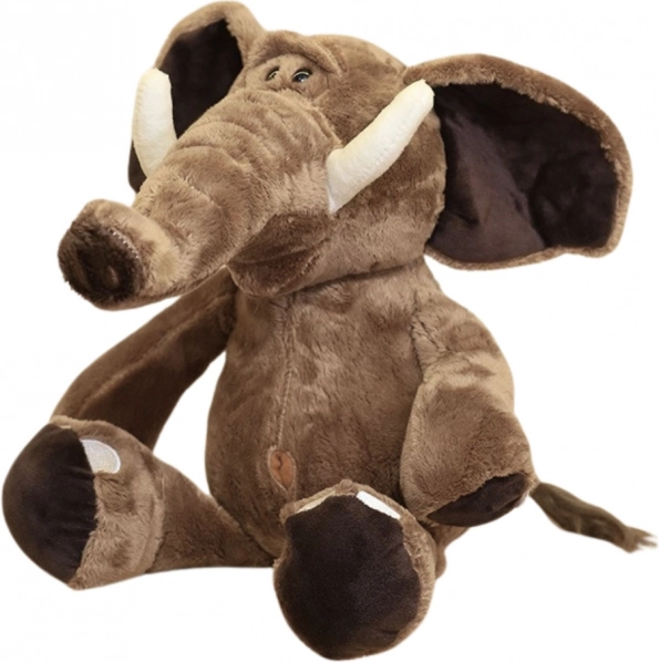 Plüss elefánt nagy fülekkel barna 22 cm