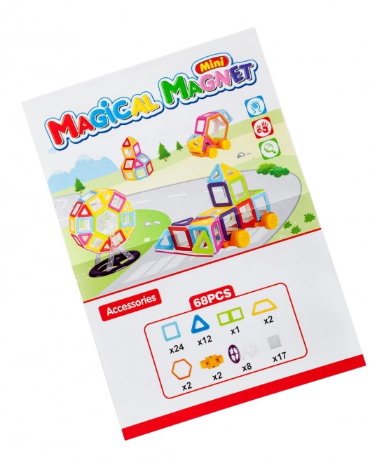 Mágneses építőkészlet Magical Magnet Mini 68 darab