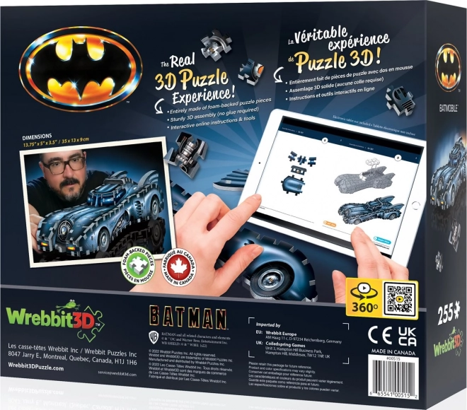 Batman Batmobil 3D puzzle 255 darabos