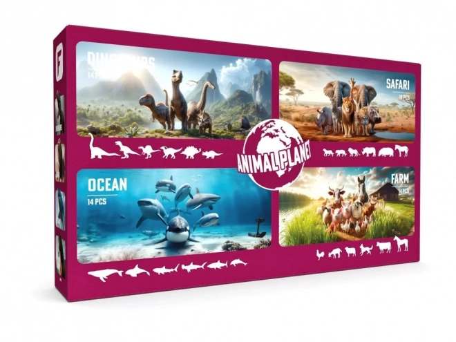 Faunica Mega Készlet 60 darabos Dinosaur/Szafari/Ocean/Farm