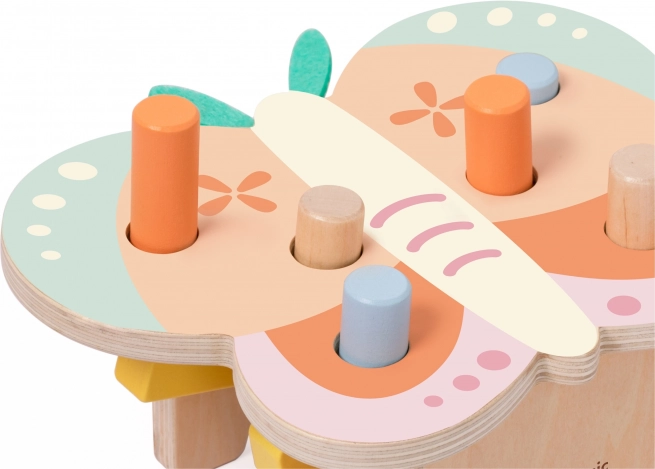 Fa asztalka színes ceruzákkal CLASSIC WORLD Montessori Pillangó