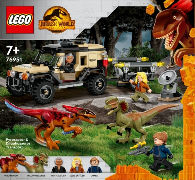 LEGO Jurassic World Pyroraptor és Dilophosaurus szállító