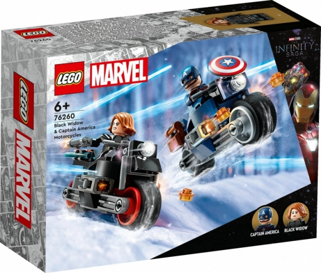 Szuperhős Motorok LEGO Marvel Fekete Özvegy és Amerika Kapitány