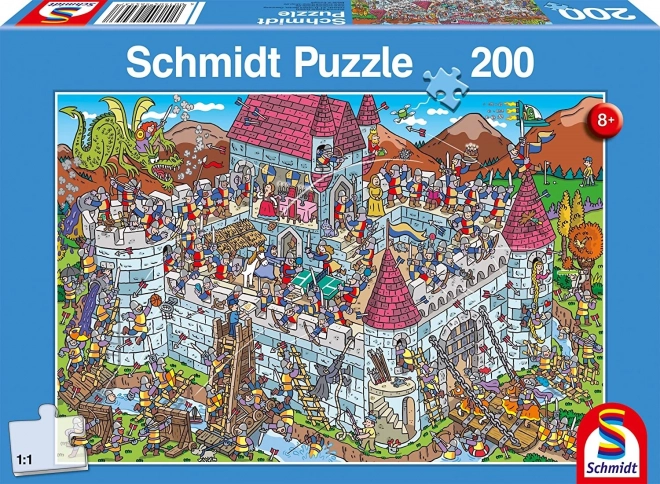 Középkori kastély nézete - 200 darabos puzzle