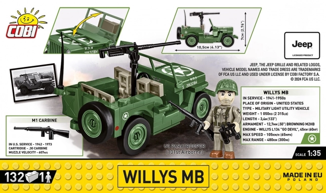 Cobi II. világháborús Willys MB D-nap modell, 1:35