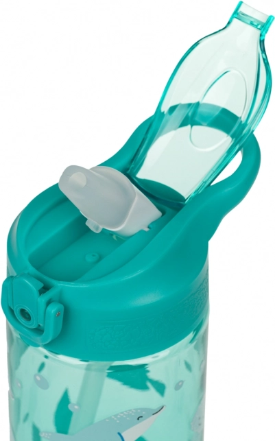 Tritán üveg szívószállal - Óceán világ 500 ml
