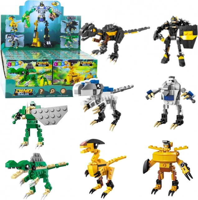 Építőkészlet dinoszaurusz és robot 2 az 1-ben, 57–70 darab