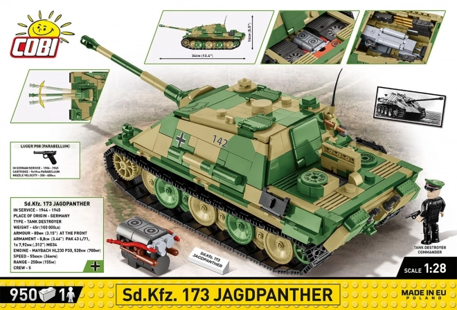 II. világháborús Jagdpanther makett COBI készlet