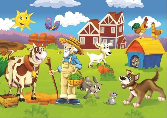 Gyerek Puzzle Boldog Farmer 24+35 Darabos