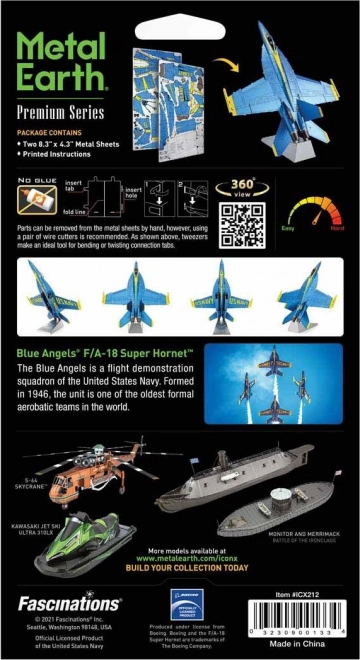 Metal Earth 3D puzzle F/A-18 Super Hornet - Blue Angels