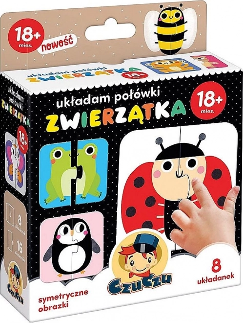 Állatos félképek puzzle játék