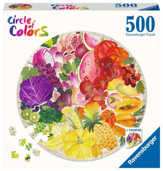 Ravensburger - gyümölcsök és zöldségek színpaletta 2D puzzle, 500 darab