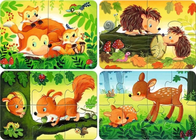 Az első puzzle erdei állatok 4 az 1-ben