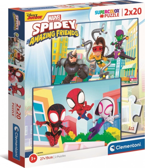 Spidey és csodálatos barátai puzzle 2x20 darab