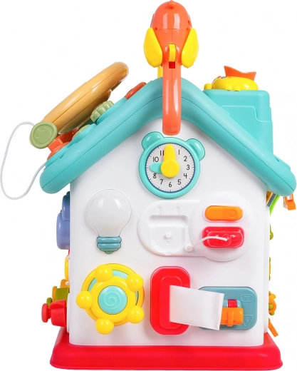 Óra, kapcsolók és kis lámpa