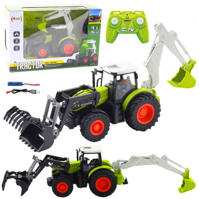 Távirányítós traktor markolóval és kotrógéppel 2 az 1-ben