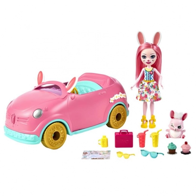 Enchantimals nyuszi autó Bree Bunnymobile játékszett