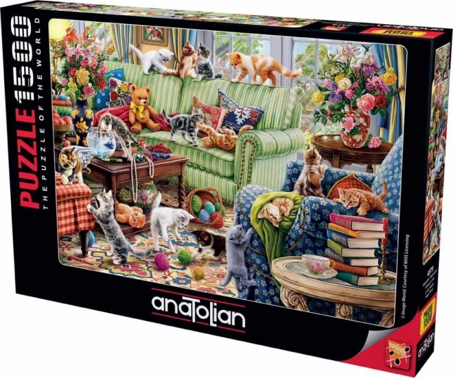 Kiscicák a nappaliban puzzle 1500 darabos