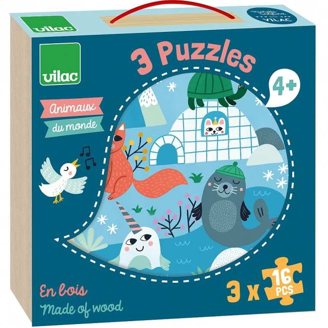 Vilac világ állatai fa puzzle