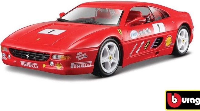 Fémből készült Ferrari F355 Challenge modell a Bburago-tól, 1:24 méretarányban