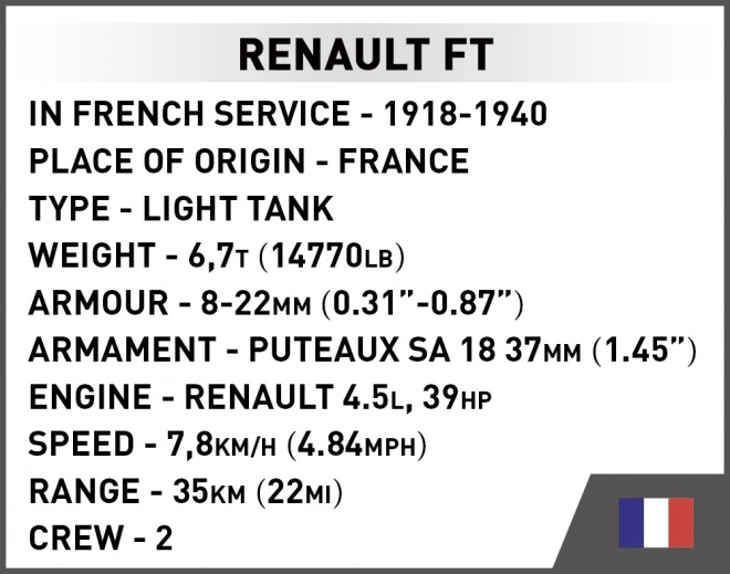 Cobi első világháborús Renault FT modellje