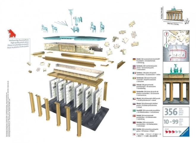 Ravensburger 3D puzzle Brandenburger kapu Berlin
