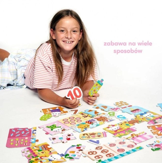 Nyuszi Kávézó Számpuzzle Gyerekeknek