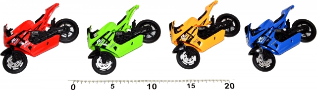 Versenymotor 11 cm szabadon futó kerekekkel
