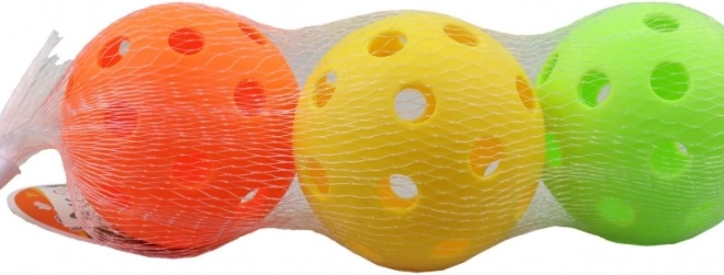Színes labdák gyerekeknek 7 cm, 3 db hálóban